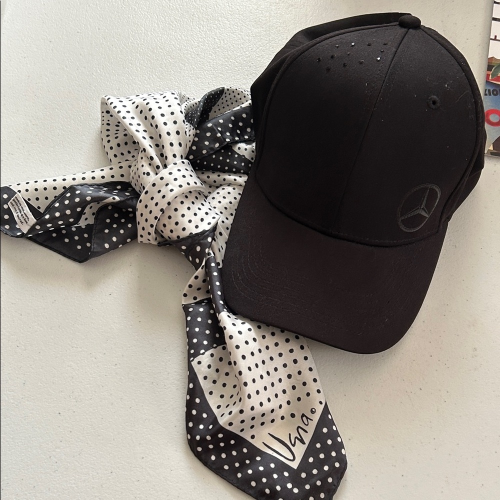 Vera Neuman Black and White Polka Dot Scarf - Picture 7 of 8